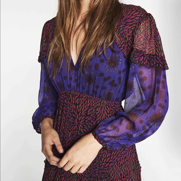 Elegant Purple and Red Women's Dress - Picture 5 of 9